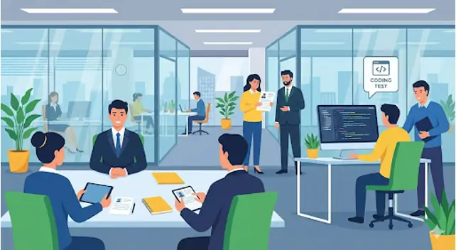 Unfair placement filtering based mainly on HackerRank scores and attendance while ignoring resumes, GitHub projects and real-world skills, comparison illustration   